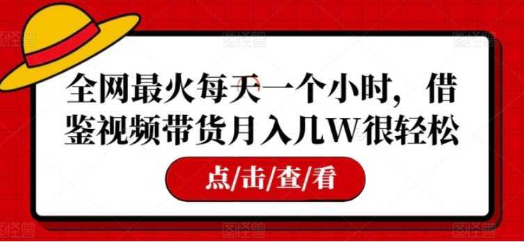 全网最火每天一个小时,借鉴视频带货月入几W很轻松【揭秘】