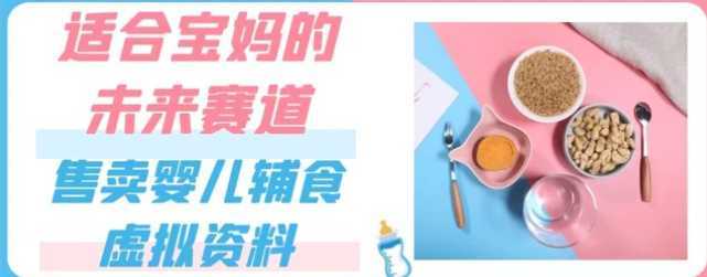 适合宝妈的未来赛道,售卖婴儿辅食虚拟资料,一份9.9-69.9元闭眼赚钱