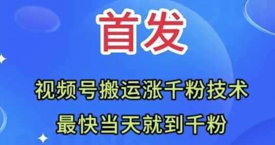 全网首发:视频号无脑搬运涨千粉技术,最快当天到千粉【揭秘】