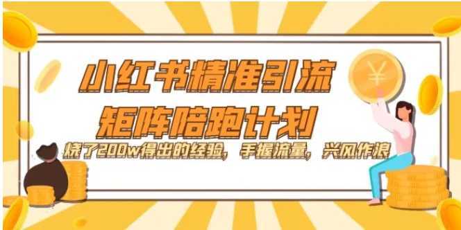 小红书精准引流·矩阵陪跑计划:烧了200w得出的经验,手握流量,兴风作浪!