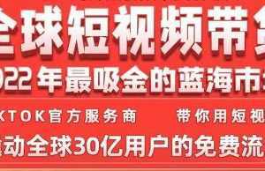 TikTok海外短视频带货训练营,全球短视频带货2022年最吸金的蓝海市场