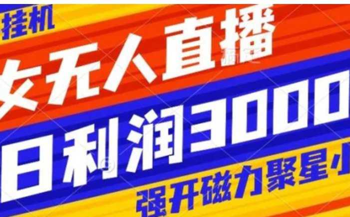 快手挂机,美女无人直播,强开磁力聚星小铃铛,日入3000+