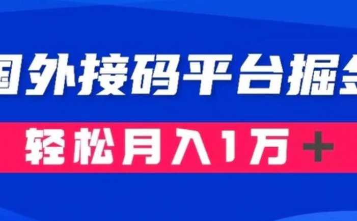 通过国外接码平台掘金: 成本1.3,利润10+,轻松月入1万+