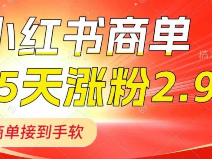 小红书商单最新玩法,新号15天2.9w粉,商单接到手软,1分钟一篇笔记