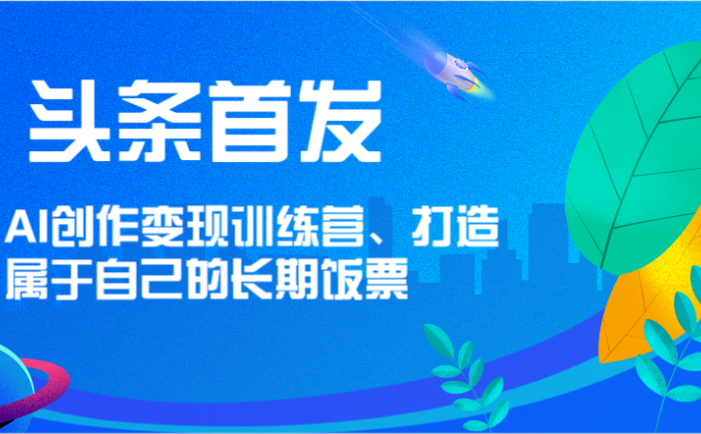 头条首发 AI创作变现训练营,打造属于自己的长期饭票